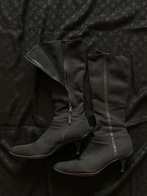 prada sport knee high boots|prada block heel boots.